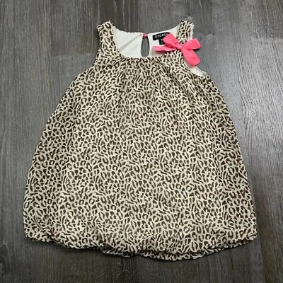 Vestido de tienda George Girls marrón estampado de guepardo lazo sin mangas talla S 6 6X Foto 1 de 4