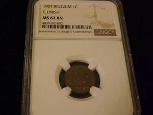 1907   1c   BELGIUM       Flemish    NGC MS 62 BN - Picture 1 of 2