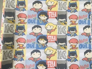DC Comics, Super Girl, Wonder Woman Flash Superman Fabric BTHY 18”x44” - Picture 1 of 1