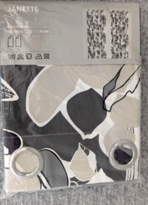 NEW Ikea Janette Curtain Window Panel Set  57 x 98" Eyelets Neutral Multicolor - Image 1 of 4