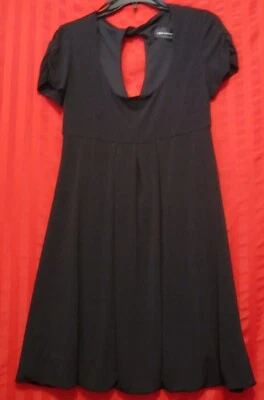 Women's Connected Apparel Empire Waist Cut Out Back Gathered Dress Black Size L - Image 1 of 4