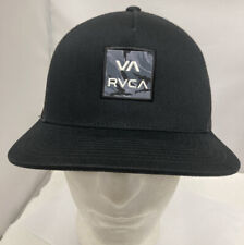 RVCA VA All The Way Print Mesh Black Trucker Hat Adjustable Snapback NEW
