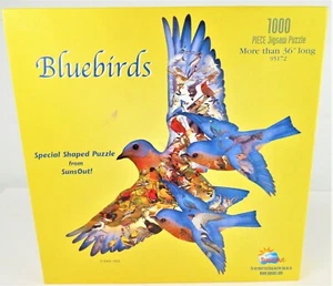 Bluebirds - Special Shaped Puzzle From Sunsout - 1000 piece Jigsaw Puzzle - EUC - Picture 1 of 9