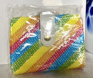 NWT Loungefly Disney Zip Wallet Rainbow Sequins White June 2021 Pride - Picture 1 of 9