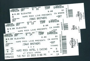 Boletos de los Jonas Brothers 23 de mayo de 2023 en Atlantic City Nueva Jersey 3 Untorn - Imagen 1 de 1