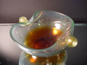 Scarce Vintage Yalos Casa Iridescent bowl w/applied balls Murano Italy Eames Era - Picture 1 of 7