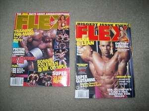 2 vtg FLEX 1999 Weider BODYBUILDING Fitness ARNOLD Exercise Mr. Olympia Muscle - Picture 1 of 1