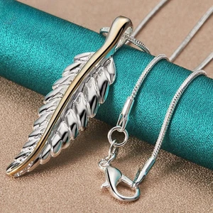 925 Sterling Silver Feather Pendant Necklace – 18–30" Chain, Gift for Women - Picture 1 of 11