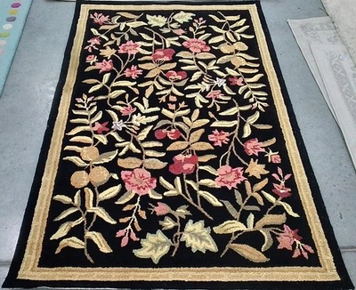 BLACK 3'-9" x 5'-9" Flaw in Rug, Reduced Price 1172790195 HK210B-4 - Image 1 of 4