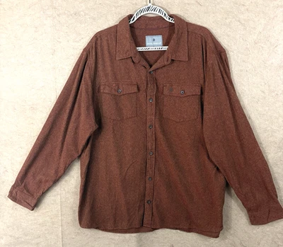 Royal Robbins Flannel Shirt Mens XXL Brown Red Long Sleeve Pockets Logo - Image 1 of 4