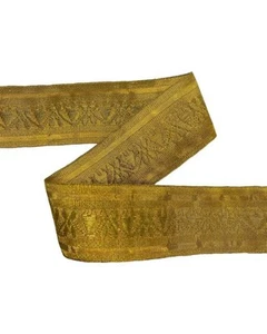50 Cm Passamaneria Nastro Bordo Gallone Sacro Ricamo Cuore Filo Oro Lurex Metall - Imagen 1 de 5