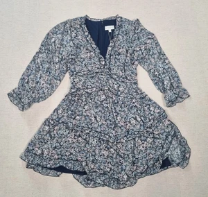 Apricot Floral Ruffle Detail Tiered Summer Dress Fit & Flare Lined Blue Mix BNWT - Picture 1 of 4