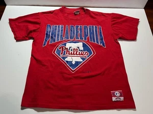 Vtg Nutmeg Philadelphia Phillies MLB Baseball Logo T-Shirt Sz L (Fits M) 0967 - Picture 1 of 6