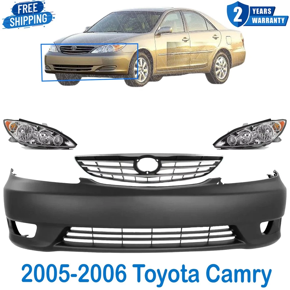 Conjunto de luz de parachoques delantera imprimada y luz principal para Toyota Camry 2005-2006 Foto 1 de 4