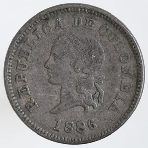 1886 Kolumbien 5 Centavos (Republica de Colombia) Münze - Bild 1 von 2