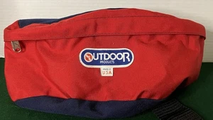 Vintage Outdoor Products Waist Bag Red Navy Blue Large Adjustable Strap 80’s - Picture 1 of 9