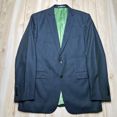Blazer Charles Tyrwhitt Para Hombres Azul Marino Lana Pura Calce Ajustado Un Solo Pecho Talla 42L Foto 1 de 4
