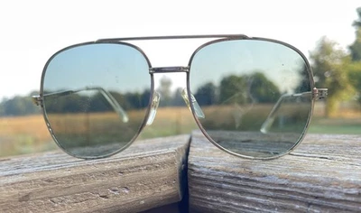 R.O.C Vintage Años 70-80 Taiwán Aviador Tono Dorado Marcos Lente Color Humo Foto 1 de 4