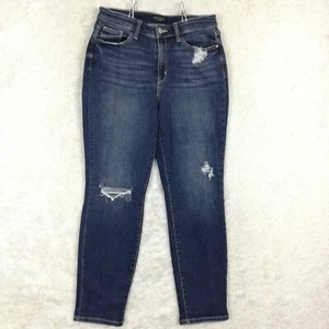 Judy Blue Womens Jeans Boyfriend Fit Blue Denim Ripped Distressed Whiskering 7 - Picture 1 of 10