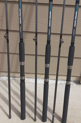 Lot of 3 Hurricane Seahawk 8’ Spinning Rods MH Action 12-25 Lb Catfish Saltwater - Image 1 of 4
