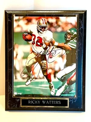 Foto 8X10 firmada por Ricky Watters #32 corredor de los 49ers de San Francisco firmada enmarcada  Foto 1 de 4
