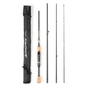 ACHELOUS 1.96m Spinning Fishing Rod Carbon Fiber 4 Pieces Fishing Pole With Bag - Picture 1 of 7
