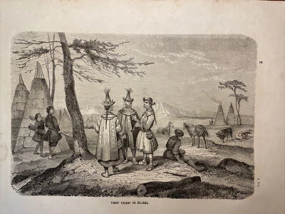 1862 Original Illustration Kupferstich Vintage Lithographie Yakut - Bild 1 von 4