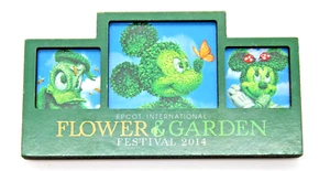 Disney Magnet - 2014 Flower & Garden Festival - Mickey/Minnie/Donald - Wood - Picture 1 of 3