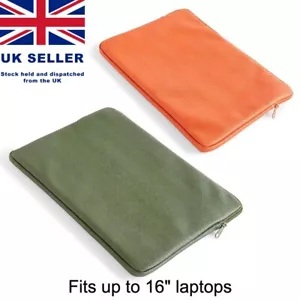 Faux Leather Laptop Case Sleeve Bag Fits up to 16 inch Laptops Cover Pouch NEW - Picture 1 of 45