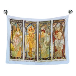 Times of the Day Alphonse Mucha Tapestry Wall Hanging Vintage Art Nouveau Gift - Picture 1 of 18