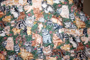 KITTENS AMONG THE FLOWERS FROM FABRI-QUILT - 100% COTTON FABRIC - Picture 1 of 5