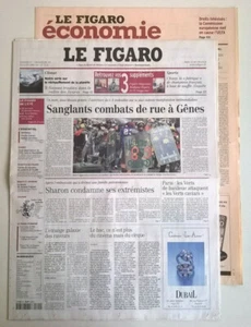 LE FIGARO des 21 et 22 juillet 2001 - LUCKY LUKE orphelin : Mort de MORRIS - Bild 1 von 11
