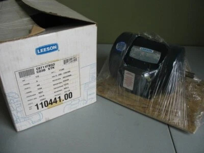 Leeson 110441.00 1/3HP, 1140RPM, 208-230/460V, 5/8" shaft, C6T11FB5D  -NEW- - Image 1 of 4