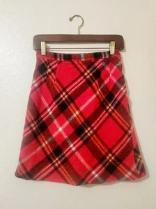 Vintage 50’s Mode O’ Day Tartan Plaid Fleece Skirt Union Label Size XS/Small - Bild 1 von 11