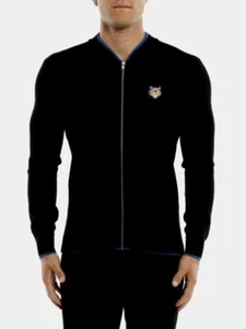 Kenzo Zip-up Wool Knitted Black Cardigan Bomber Style Size XS - Picture 1 of 11