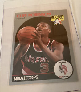 Rare 1990 NBA Hoops Cliff Robinson Rookie Card Trail Blazers Forward 250
