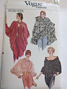 Evening Coverups Wrap Shawl Top Tie VOGUE 8151 Sewing Pattern UC VTG 80s - Picture 1 of 11