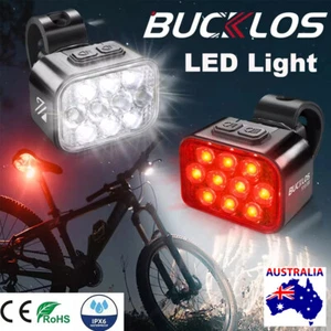 Cycling Headlight Taillight USB Rechargeable Front Rear Lamp Bike Lights 9 Model - Picture 1 of 12