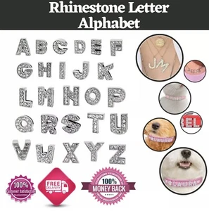 26 Full Jewellery Rhinestone Alphabet "A-Z" Slide Charm Letter 10mm Leather Band - Picture 1 of 12