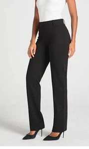Betabrand Classic Dress Straight Yoga Pants Black Stretch Womens Large Petite - Picture 1 of 10