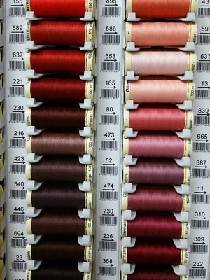 Gutermann Sew All Thread 100% Polyester x 100m Red Peach Pink Hand and Machine - Image 1 of 2