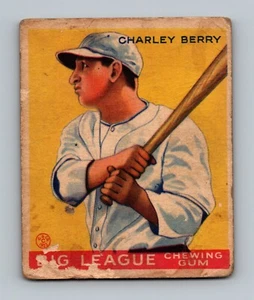 1933 Goudey #184 Charley Berry NIEDRIGE QUALITÄT Vintage Baseballkarte - Bild 1 von 2