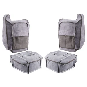 Front Driver & Passenger Seat Cover Gray For Chevy Silverado GMC Sierra 03-2006 - Imagen 1 de 12