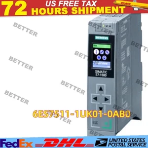 New Siemens 6ES7 511-1UK01-0AB0 S7-1500T, CPU 1511TF-1 PN 6ES7511-1UK01-0AB0 - Picture 1 of 4