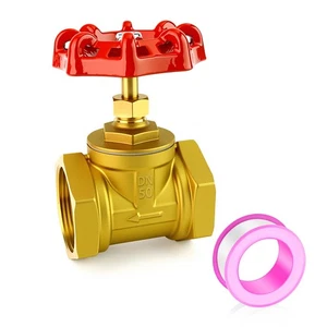 DN50 Brass industrial Globe Valves, 2" Female,with Wheel Handle, Heavy Duty G... - Foto 1 di 6