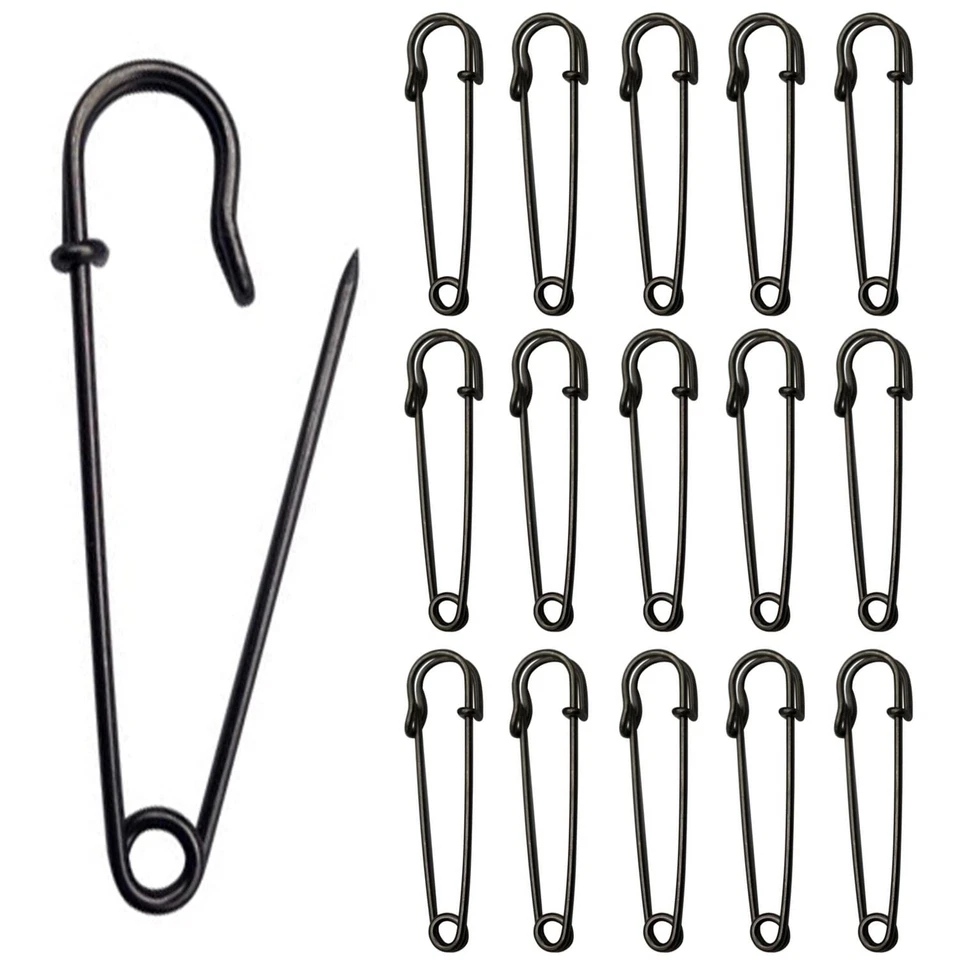 DGTANGYIN 20 Pack Black Large Safety Pins, 4" Heavy Duty Blanket Pins for All Kinds of ...