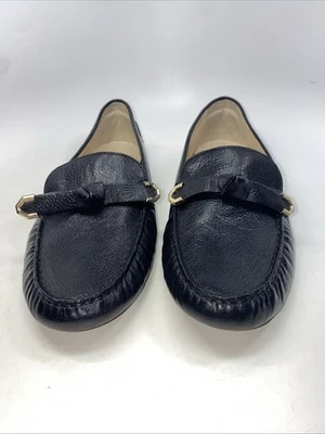 Cole Haan Women’s US 11 B Evelyn Bow Black Faux Leather Slip On Driving Loafer - Image 1 of 4