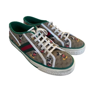 Gucci - GG Tennis 1977 x Disney Cloth Sneakers in Green & Red - Picture 1 of 6
