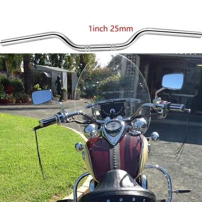 For Kawasaki Vulcan 900 1500 1700 Drag Bars Handlebars 1" 25mm Tracker Chrome  - Image 1 of 4
