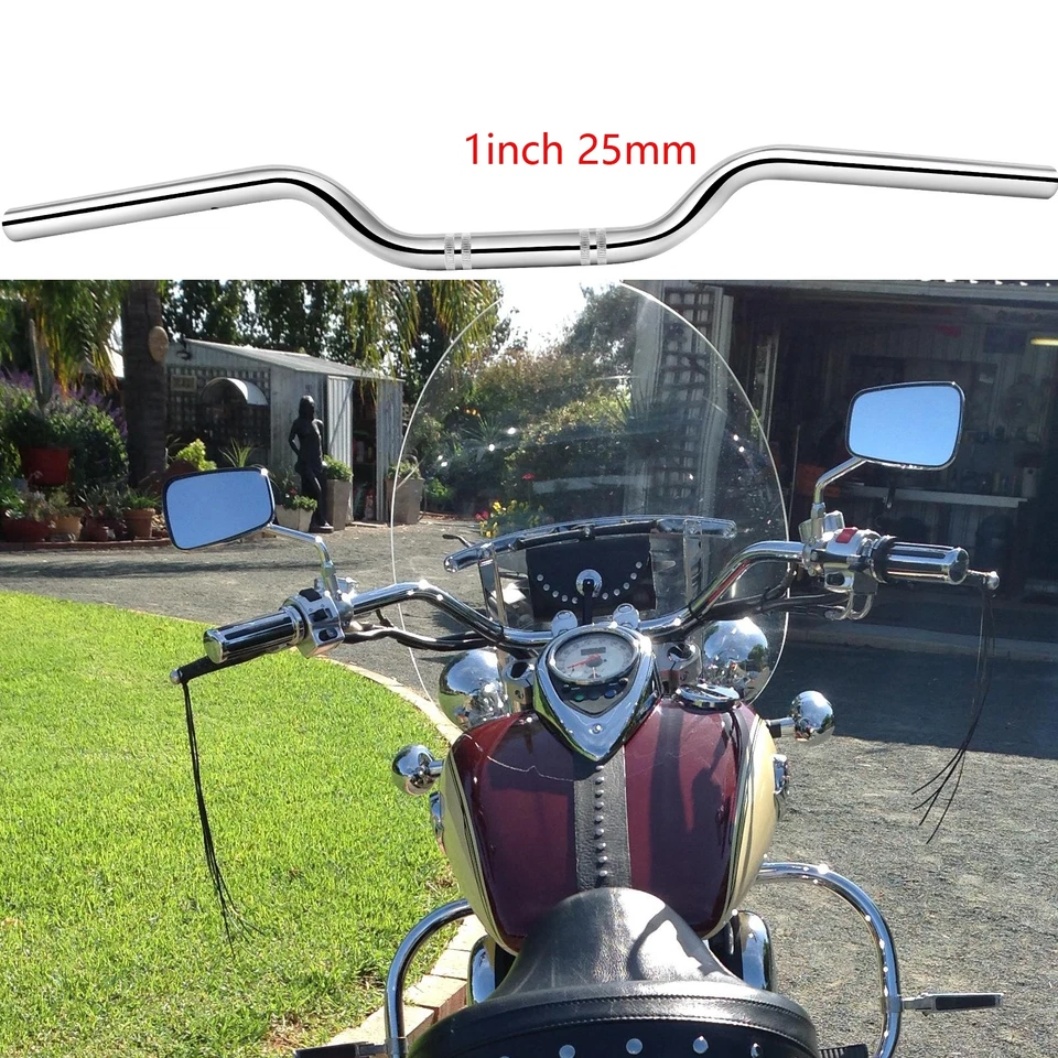 For Kawasaki Vulcan 900 1500 1700 Drag Bars Handlebars 1" 25mm Tracker Chrome  - Image 1 of 4